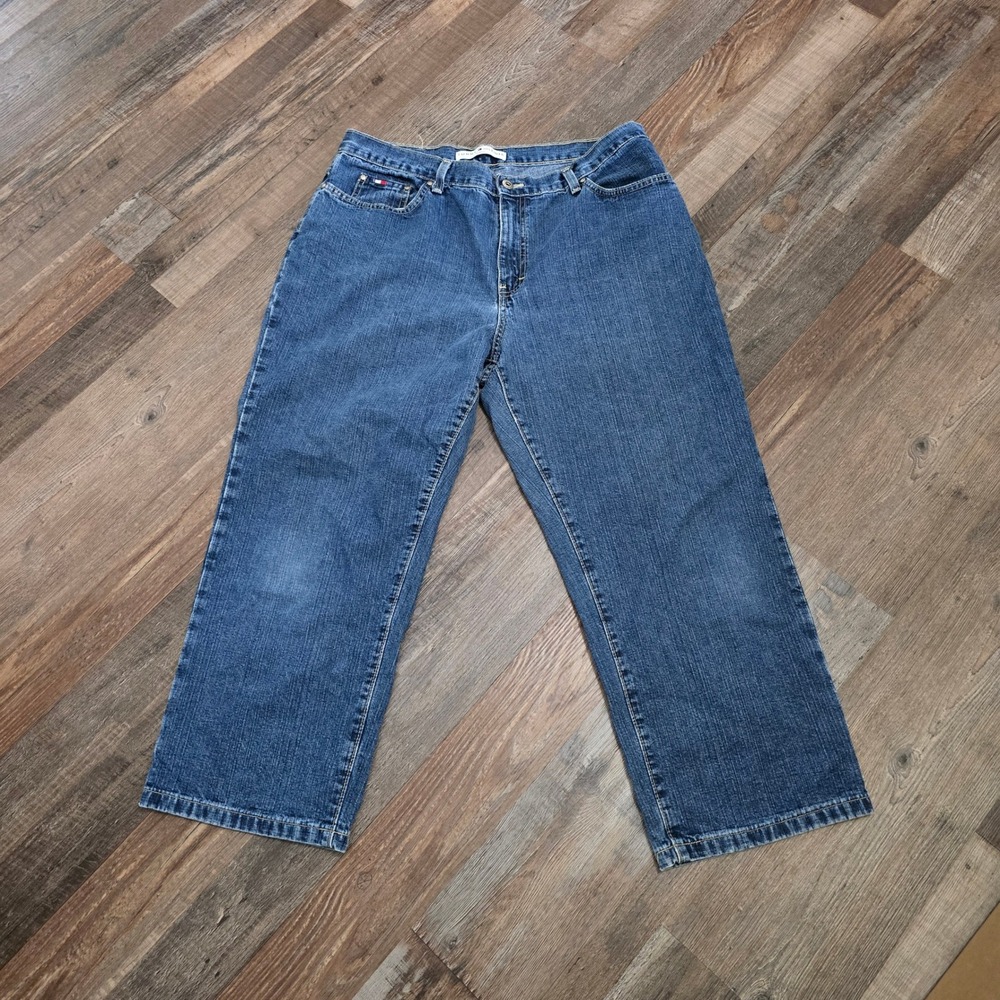 Tommy Hilfiger Jeans Womens 14 Blue Denim Straight Leg Mid Rise 100% Cotton Vtg